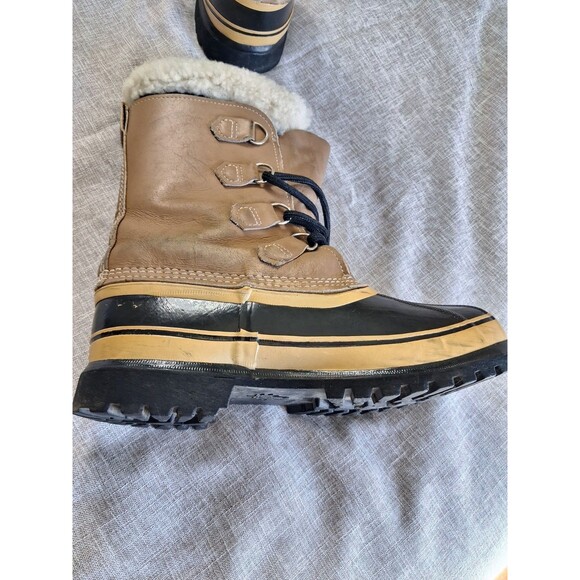SOREL Men's Caribou Waterproof Boot Buff Size 8 Wool inserts Water proof - Picture 4 of 16